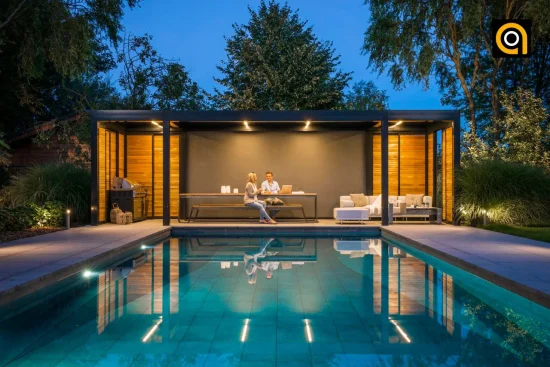 Renson Algarve bioklimatikus pergola integrált vízelvezetővel