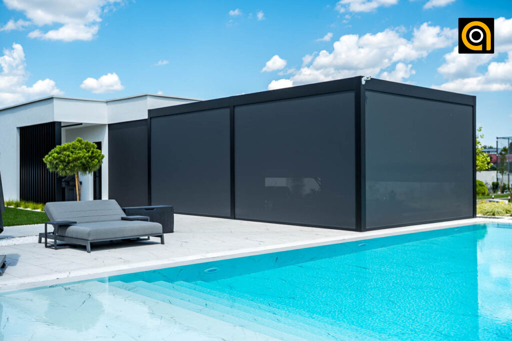 Fixscreen pergola oldalárnyékolására